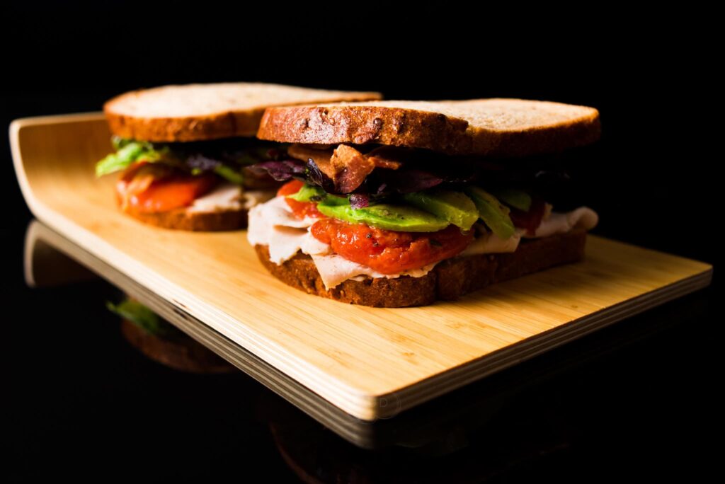 a couple sandwiches created for a corporate lunch event