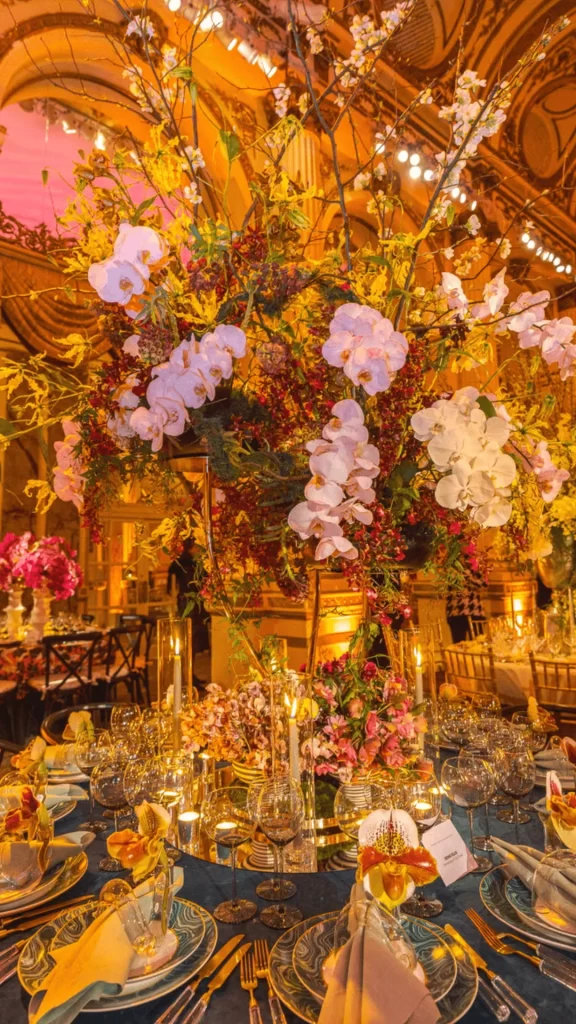A giant flower bouquet on a table