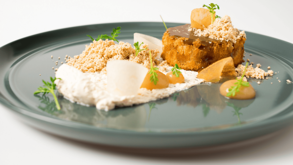 A plate of food with a white backround